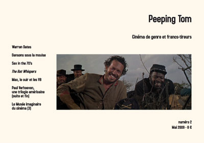 Couverture du dernier n° de 'Peeping Tom'