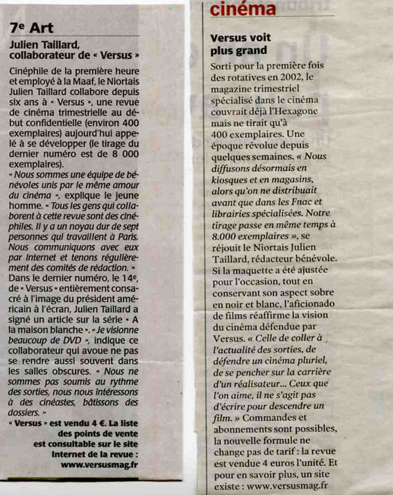 Coupures des articles de presse régionale Poitou-Charentes