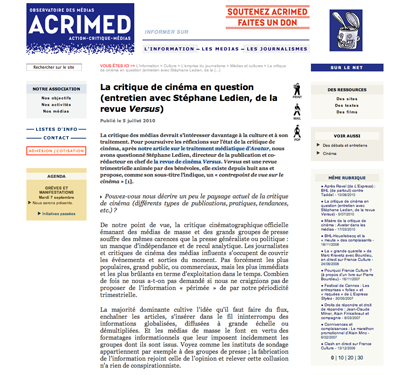 'Versus' sur le site de l'Acrimed