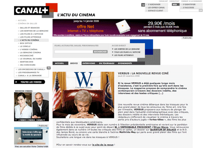 Brève Versus n° 14 sur le site de Canal+